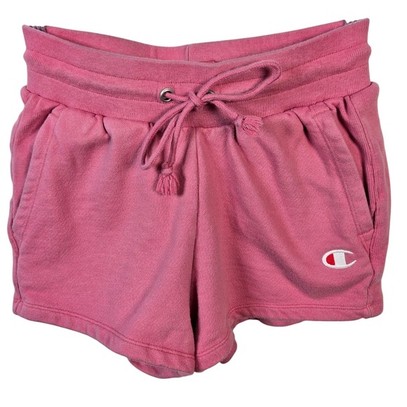 Champion Pants - Champion Reverse Weave Pink Sweat Athletic Shorts Womens Size‎ Small Drawstring